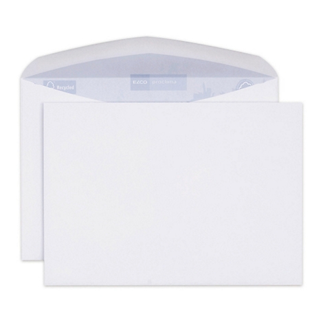 Deux enveloppes blanches ; une ouverte, une avec du papier vierge. L'enveloppe ouverte a un intérieur bleu.