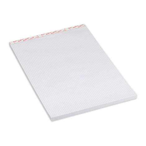 White grid notepad paper with red adhesive strip at the top edge, slightly angled.