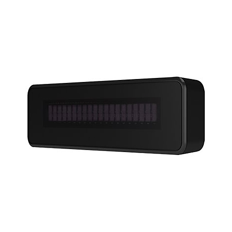 Schwarzes, rechteckiges Gerät mit Display, abgerundete Ecken. Display zeigt mehrere Rechtecke.