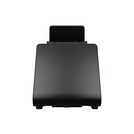 Vue de dessus d'un appareil noir avec un dos surélevé.