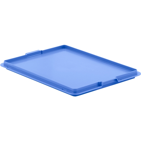 Light blue, rectangular plastic tray with raised edges and handles.