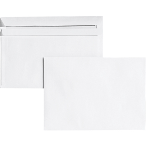 Two white envelopes, one open, the other closed.