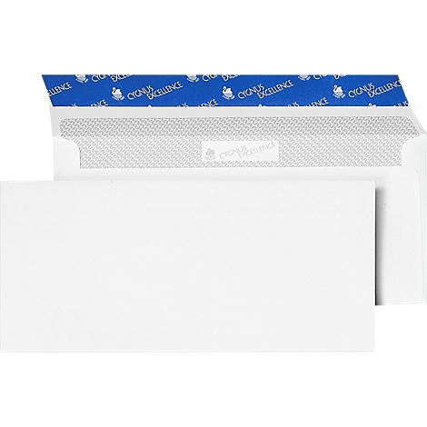 White envelope with blue inner pattern and "Cygnus Excellence" lettering.