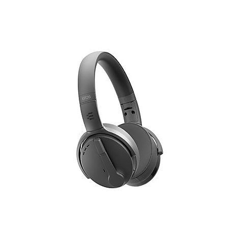 Graue KopfhÃ¶rer, detailreich vor weiÃŸem Hintergrund. Der KopfbÃ¼gel trÃ¤gt den Schriftzug EPOS.