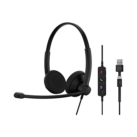 EPOS IMPACT 100 Series - Headset - On-Ear - kabelgebunden - USB-A, USB-C - Schwarz