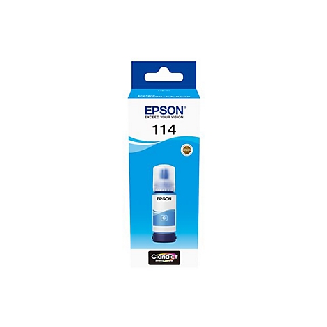 Epson Tintenflasche 114 in Originalverpackung, blau-tÃ¼rkis.