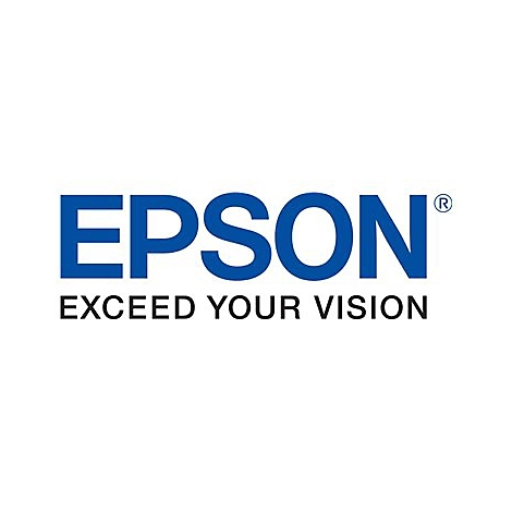 Blaues EPSON-Logo mit dem Slogan: EXCEED YOUR VISION.