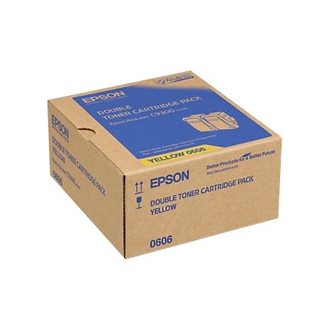 Karton mit Aufdruck EPSON DOUBLE TONER CARTRIDGE PACK YELLOW 0606.