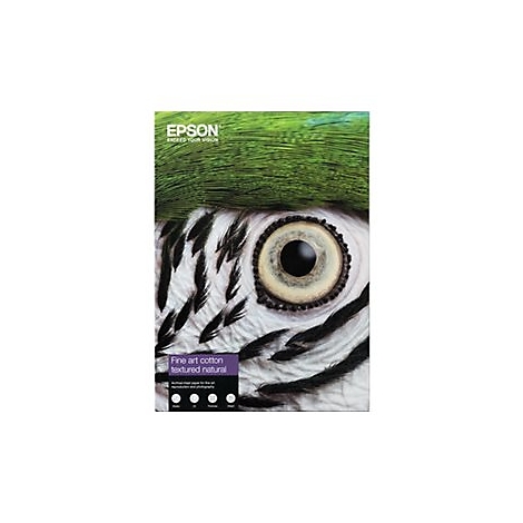 Epson Fine Art Papier Verpackung mit einer Nahaufnahme eines Papageienauges.