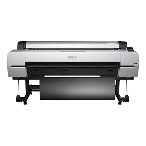 Großformatdrucker Epson SureColor P20000 in Silber und Schwarz vor weißem Hintergrund.
