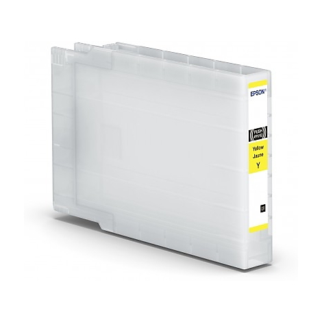Gelbe Tintenpatrone von Epson. Aufdruck: "Yellow", "Jaune", "Y".
