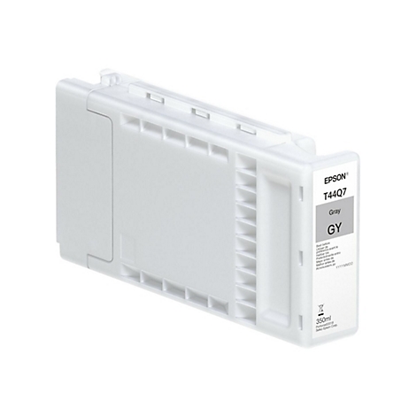 Graue Tintenpatrone von Epson, mit Produktbezeichnung T44Q7 und einer Füllmenge von 350ml.