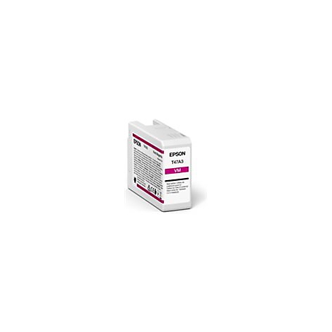 Epson T47A3 Tintenpatrone in Magenta. Aufschrift 'Epson', 'T47A3' und 'VM'.