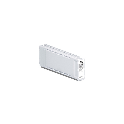 Cartouche d'imprimante gris clair de la marque Epson. Sur fond blanc. L'autocollant indique "Epson T7609 Light Gray".