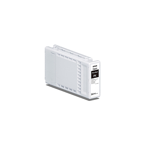 Eine weiße Epson-Tintenpatrone, PK, Pure Black, 350ml.