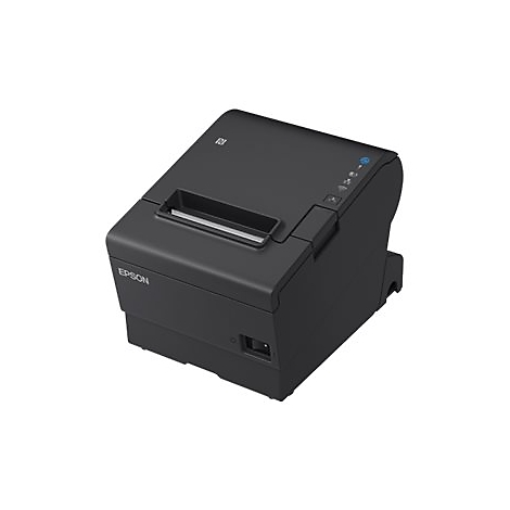 Schwarzer Drucker von Epson, leicht schräg von oben fotografiert. Mit Epson-Logo und Anzeigen.