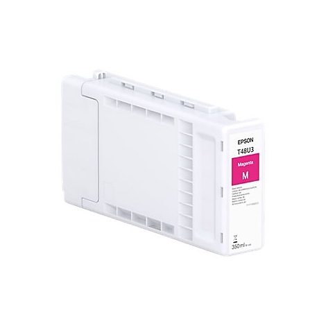 Cartouche d'encre Epson blanche, avec étiquette 'Magenta', volume 350 ml.