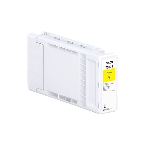 Cartouche d'encre jaune Epson T50U4. Marqueur de couleur jaune avec "Y" sur une étiquette blanche.