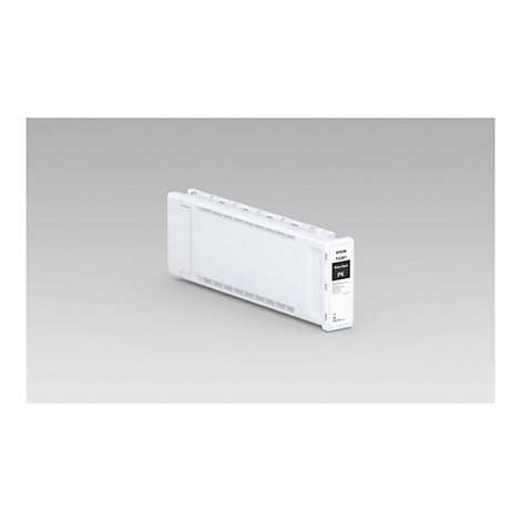 Cartouche d'encre blanche, PK, avec étiquette. Imprimé : Epson T50M1, Photo Black, 700ml.