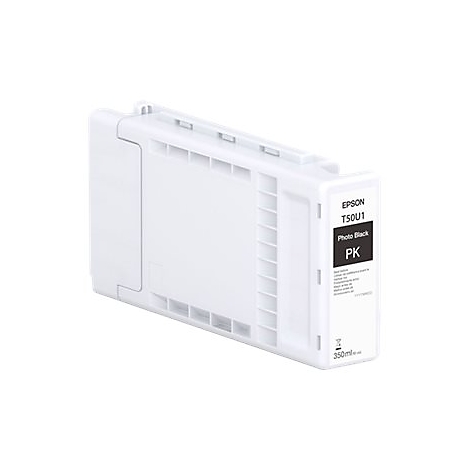 Cartouche d'encre Epson Photo Black T50U1 blanche. Autocollant avec informations sur le produit. 350ml.
