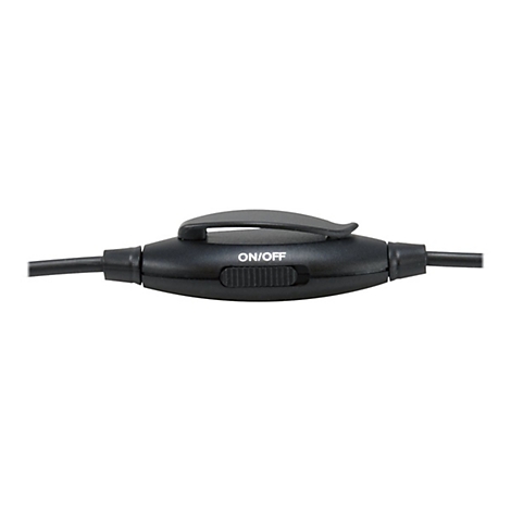 Schwarzer Kabel-Schalter mit Clip und weißem ON/OFF-Schriftzug.