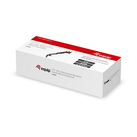WeiÃŸe Produktverpackung, rot akzentuiert, mit Text: 17-32 Interactive Monitor Desk Mount Bracket.