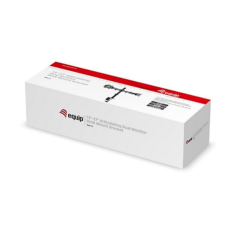 Produktverpackung für eine bewegliche Dual-Monitor-Tischhalterung von equip.