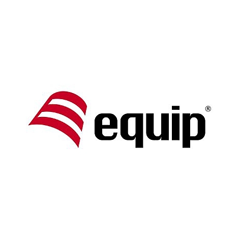 Firmenlogo von equip: ein stilisiertes rotes E, gefolgt vom schwarzen Schriftzug equip.
