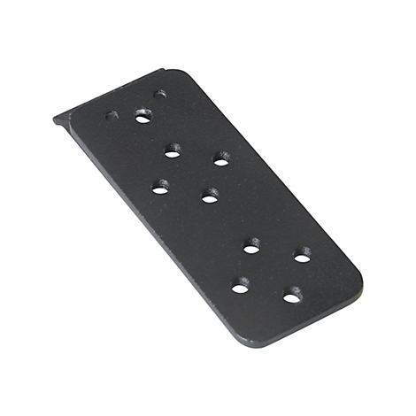 Schwarze Metallplatte mit mehreren Löchern.