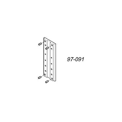 Dessin en noir et blanc d'un support rectangulaire avec des vis et l'inscription 97-091.