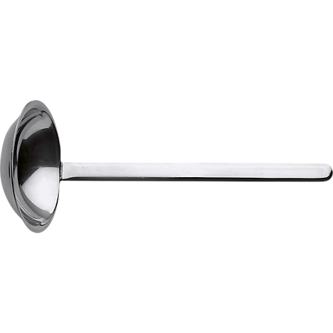 Roestvrijstalen pollepel. Ronde kom met lange steel.