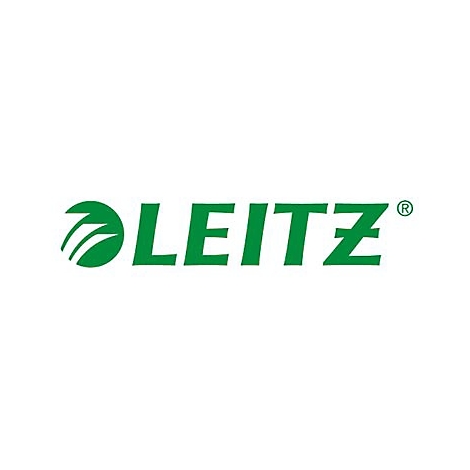 Grünes Leitz Firmenlogo mit stilisierter Kugel auf weißem Hintergrund.