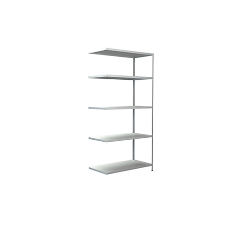 Estantería sin tornillos en sistema modular, estantería complementaria, 1000 x 500 x 2000 mm, blanco