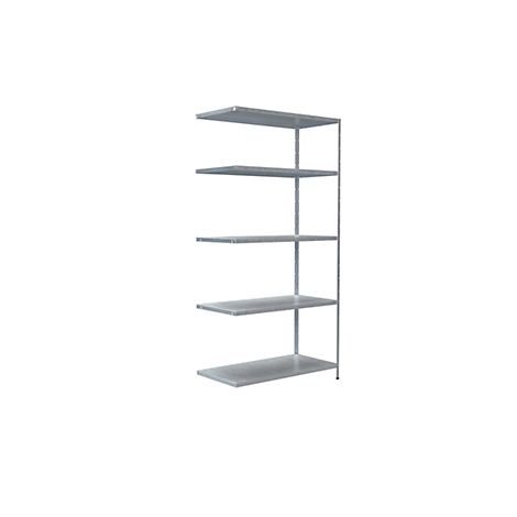 Estantería sin tornillos en sistema modular, estantería complementaria, 1000 x 500 x 2000 mm, galvanizada