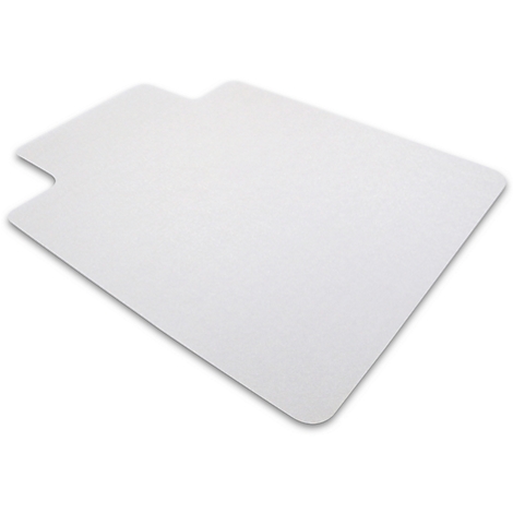 Alfombra de suelo transparente para sillas de oficina, rectangular con un recorte.