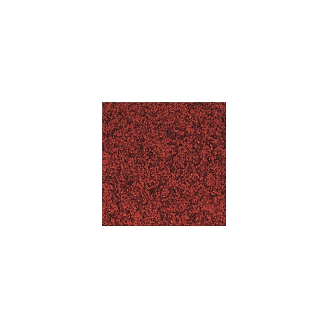 Vista de cerca de una alfombra roja con textura irregular, ligeramente granulada.