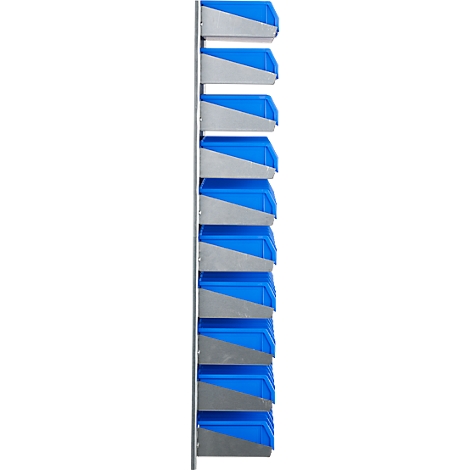 Etagère murale 10VK Schäfer Shop Select, 10 étagères, L 1000 x l 640 x P 155 mm, avec 60 bacs à bec LF 211, bleu