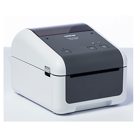 Etikettendrucker Brother TD-4420DN, 203 mm/Sek., USB/LAN, für 19-118 mm breite Etiketten, B 180 x T 155 x H 224 mm, weiß-grau