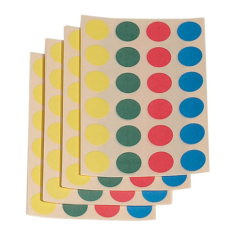 Etiquettes adhésives rondes, assortis, 1000 par paquet 