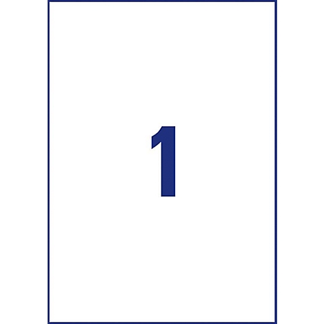 Carré blanc avec bordure bleu foncé. Au milieu se trouve le chiffre 1 en bleu foncé.