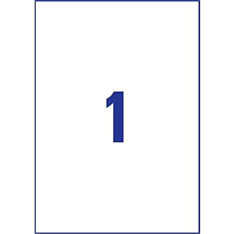 Carré blanc avec un bord bleu et un grand chiffre 1 bleu foncé.