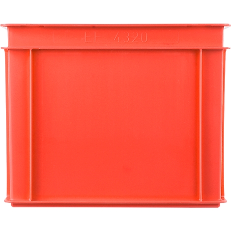 Red plastic container with vertical and horizontal reinforcements. "FF 4320" is written at the top.