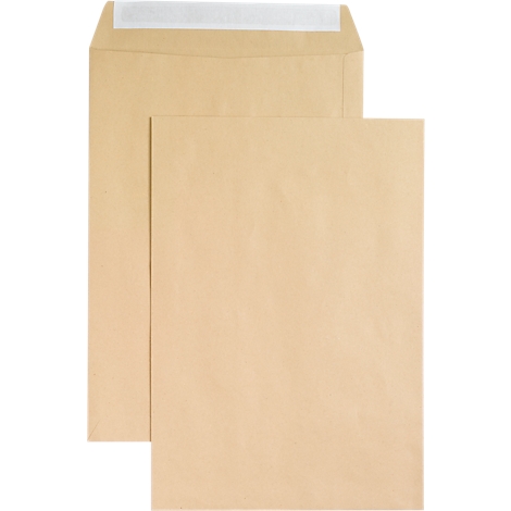 Two brown envelopes, one open, in front of a white background.