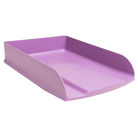 Bac à documents en plastique violet clair.