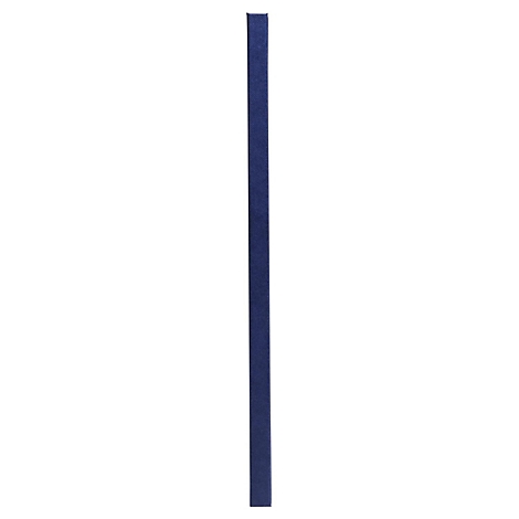 Een smalle, blauwe rechthoek staat rechtop tegen een witte achtergrond.