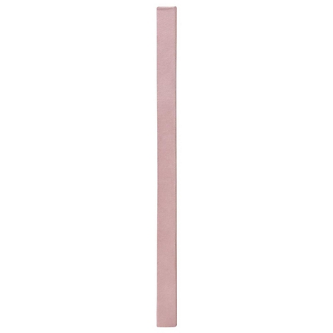 Een langwerpig, rozeachtig object. Het heeft een rechthoekige vorm met afgeronde hoeken.