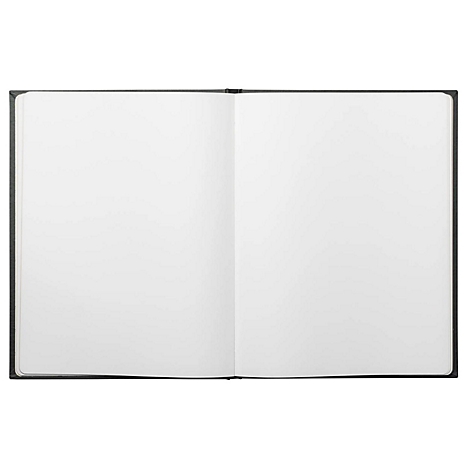 Carnet ouvert avec des pages blanches.