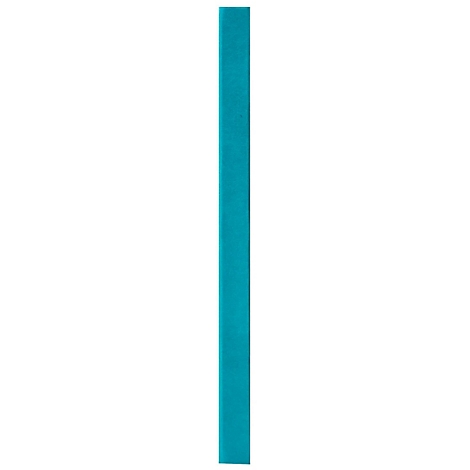 Une bande rectangulaire verticale en turquoise sur fond blanc.