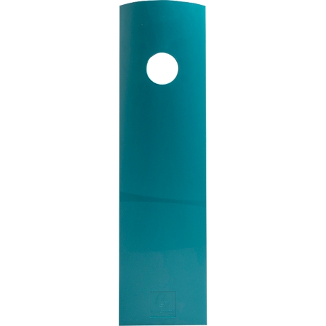 Sac fourre-tout turquoise avec un trou ovale en haut.