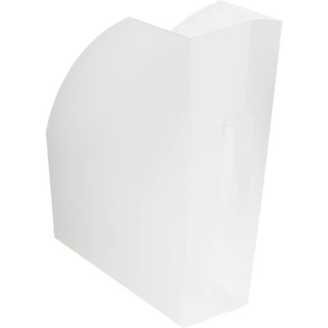 Porte-lettres blanc de forme arrondie.